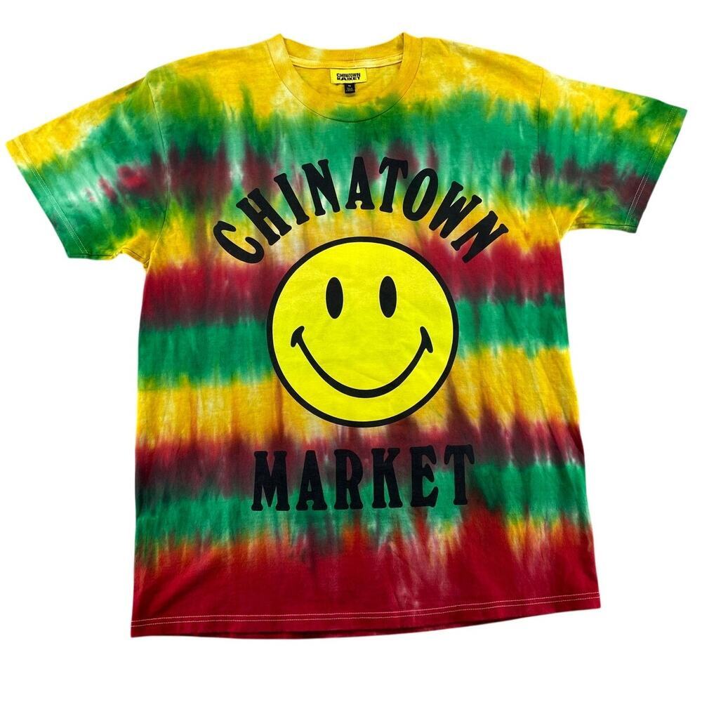 Chinatown Market Smiley Face Tie Dye T Shirt Men’s Medium Rainbow Graphic Tee